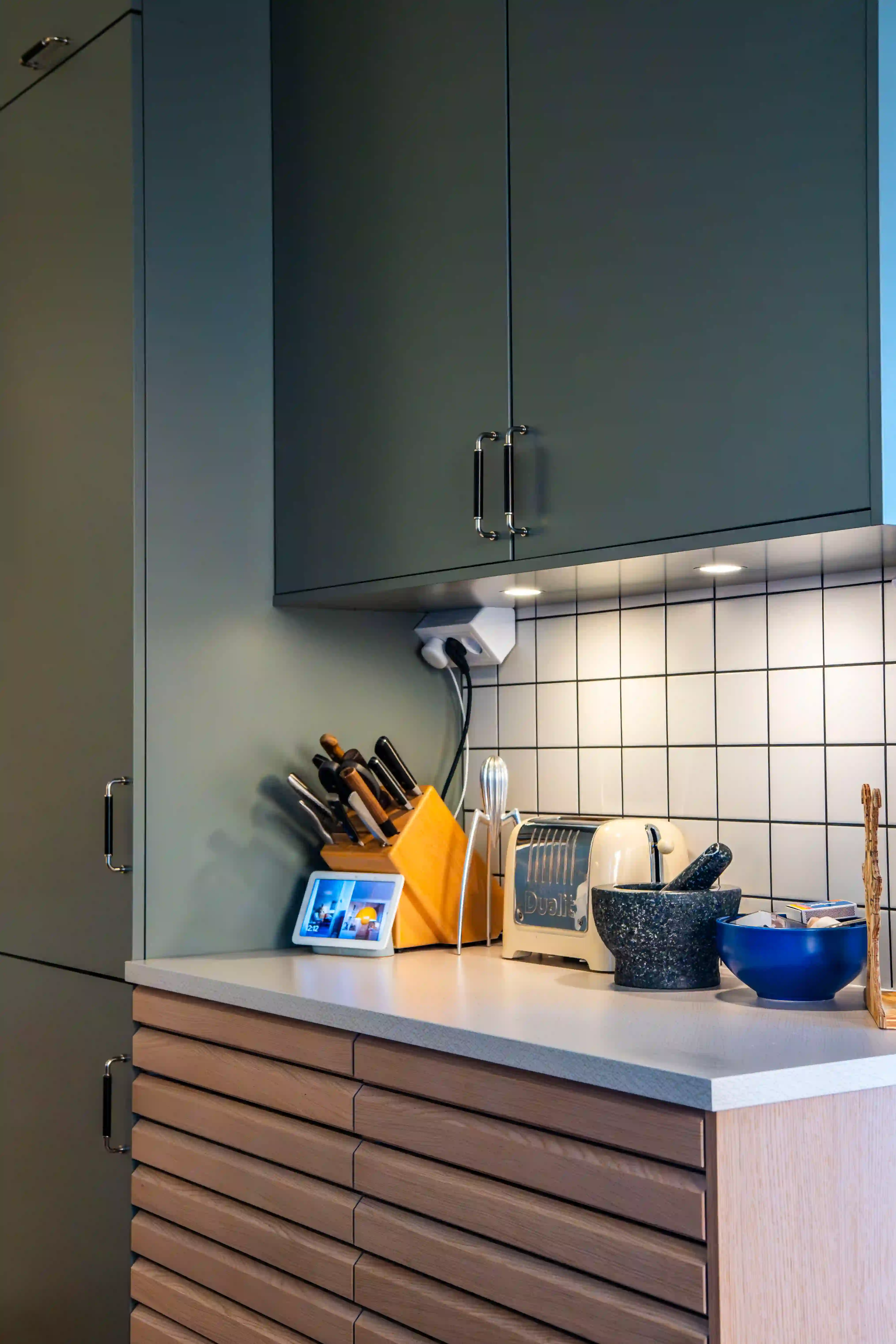 Rund spegel i badrum