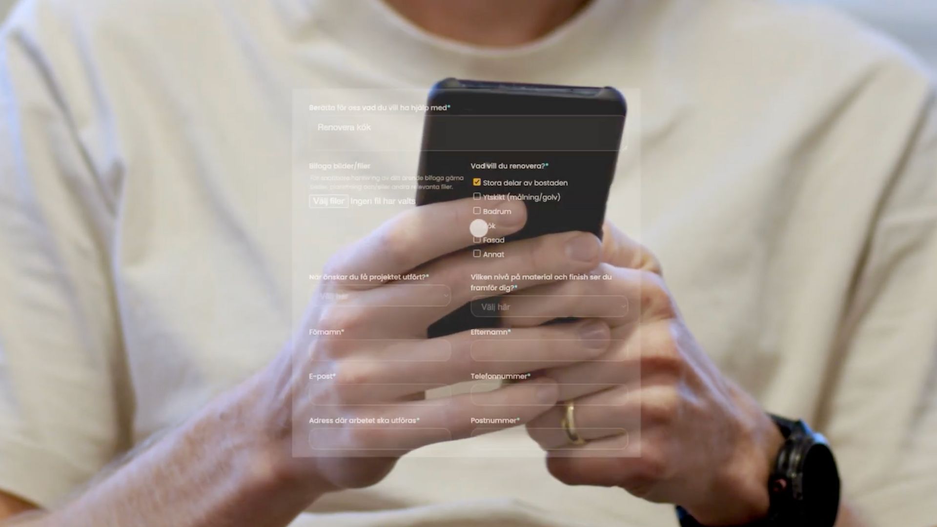 Person skickar in förfrågan till Dryft